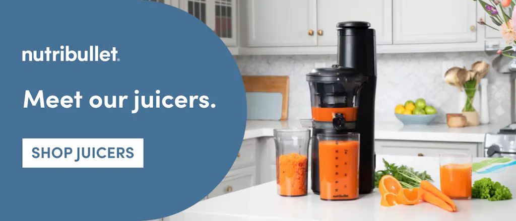 nutribullet Juicer in kitchen with a link to juicer product page