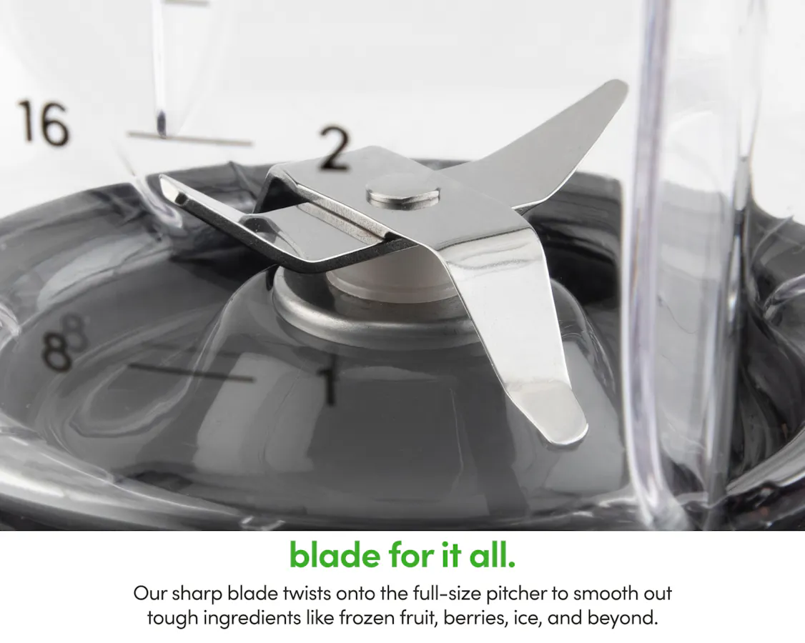 Close-up of magic bullet Full-Sized Blender blades on a white background