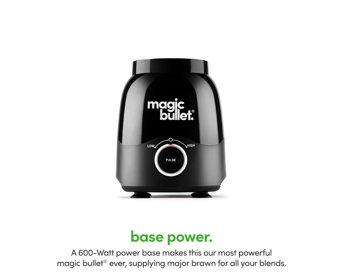 Close-up of magic bullet Combo Blender base on a white background