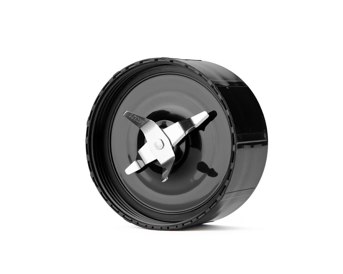 Close up on the magic bullet blade on a white background