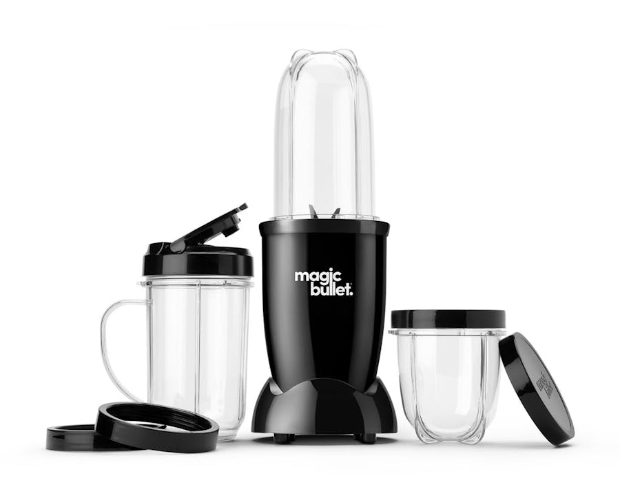 magic bullet black and cups on a white background