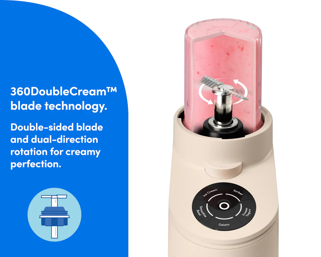 nutribullet Chill Ice Cream Maker with dual-direction blade for smooth and consistent texture