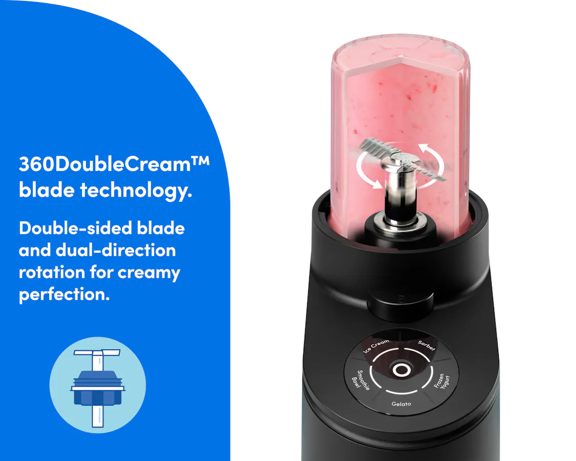 nutribullet Chill Ice Cream Maker with dual-direction blade for smooth and consistent texture