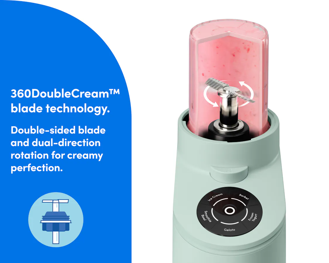 nutribullet Chill Ice Cream Maker with dual-direction blade for smooth and consistent texture