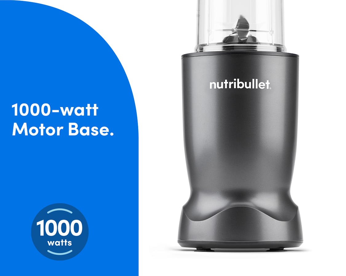 Close-up view of the Gunmetal nutribullet Turbo blender 1000-watt motor base for high-performance blending