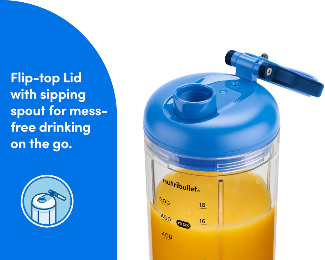 A closeup of the fkip-top lid is shown, exposing the sipping spout.