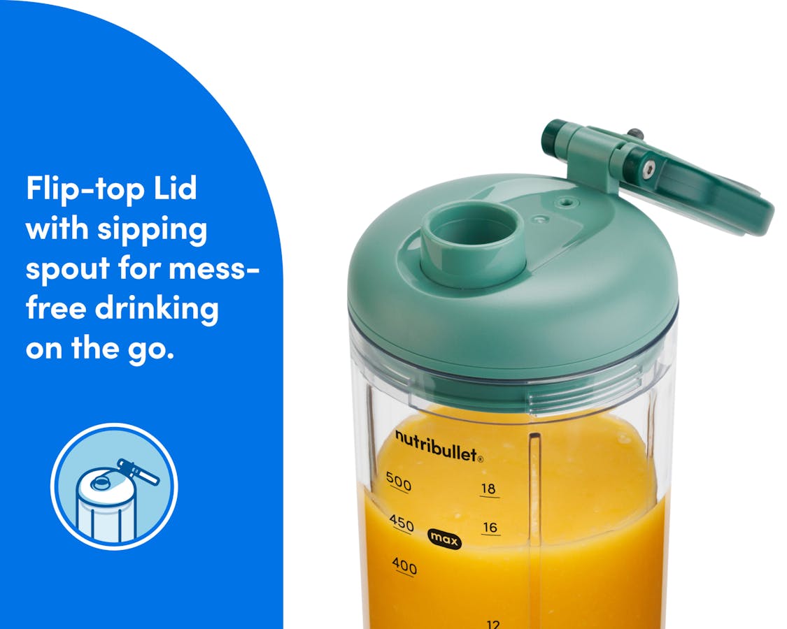 A closeup of the fkip-top lid is shown, exposing the sipping spout.