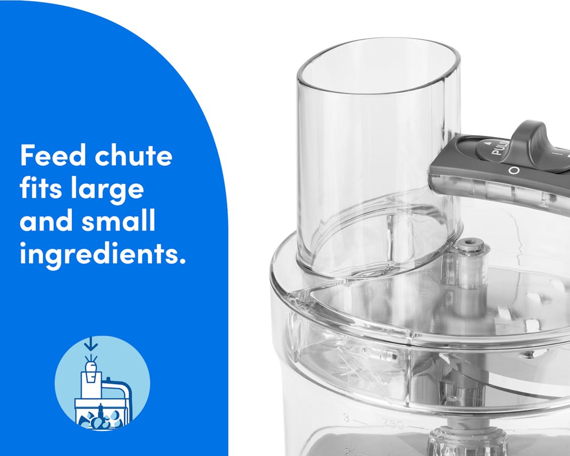 Close-up of the feed chute on the nutribullet Limitless Food Processor, highlighting its wide opening.