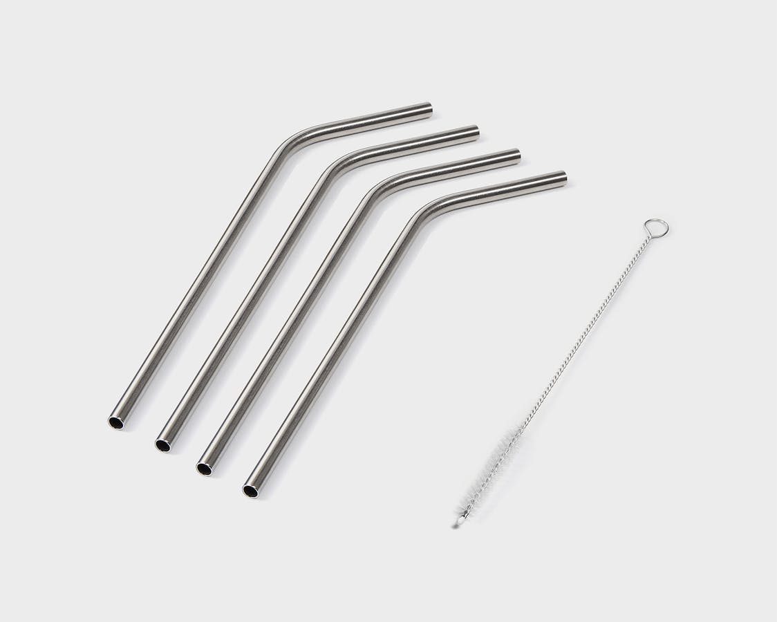 8.5 Bent Stainless Steel Straw (4 pack)