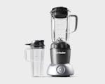 Product preview 6 of 9. Thumbnail nutribullet pitcher, handled cup, pitcher lid with lid cap on grey background.