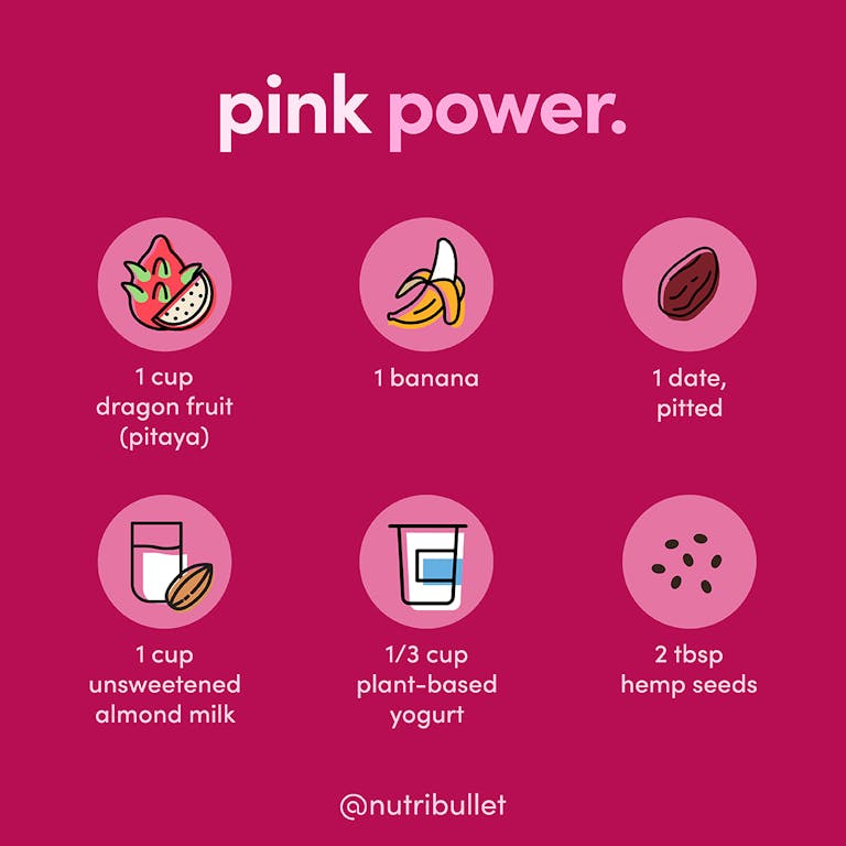 Pink Power Smoothie ingredient infographic
