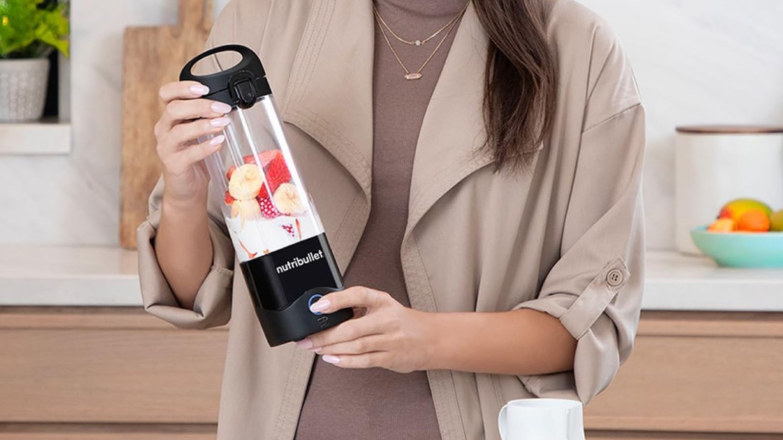 blending a smoothie in the nutribullet Portable Blender