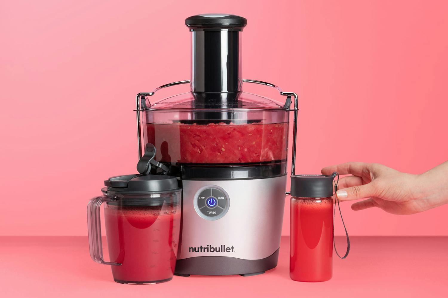 Homemade red juice made in the nutribullet Juicer