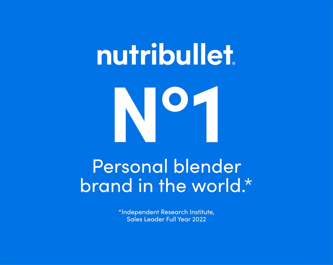 Brand statement graphic promoting nutribullet as the No.1 personal blender brand worldwide.
