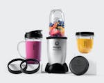 Product preview 2 of 4. Thumbnail magic bullet with fruits and cups of smoothies and lids.