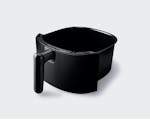 Product preview 8 of 9. Thumbnail of black air fryer fry pot with handle on white background.