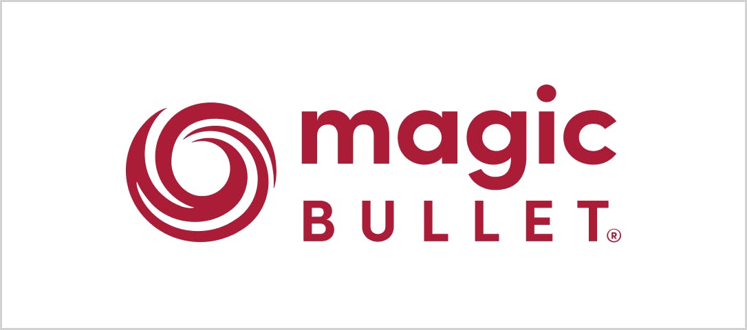 magicbullet® logo in red on a white background
