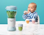 Product preview 4 of 7. Thumbnail nutribullet Baby with cups on blue background.