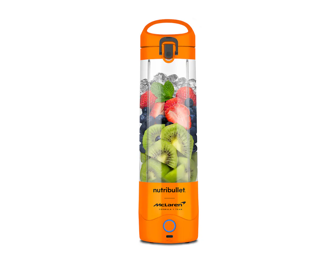 The papaya nutribullet® x McLaren: Portable Blender on a white background