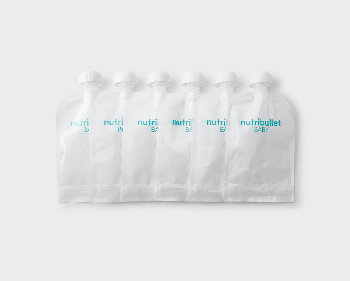 Nutribaby(+) food maker + 15 ISY Reusable Food Pouches - White