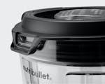 Product preview 6 of 8. Thumbnail of nutribullet Smart Touch Blender pitcher black locking lid and spout on a white background.