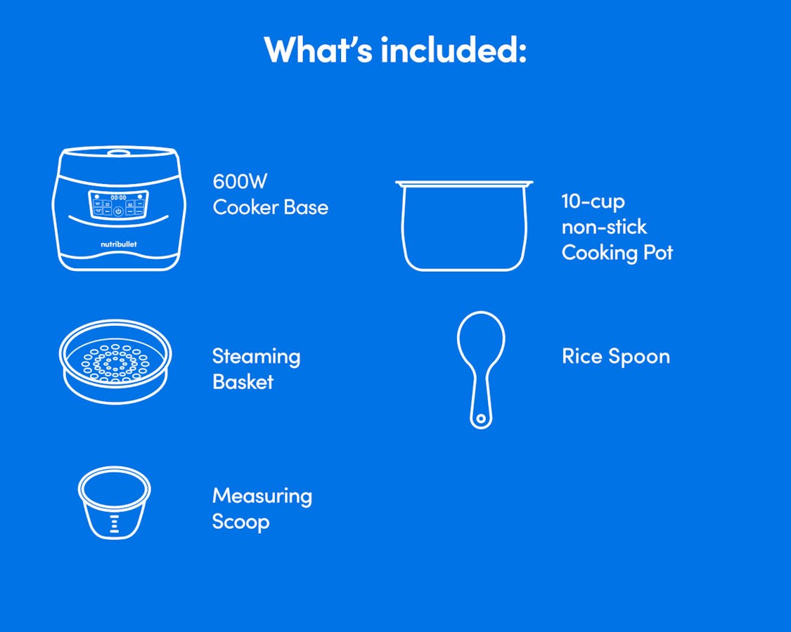 Image listing all what is included with the nutribullet EveryGrain.