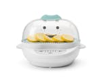 Product preview 6 of 8. Thumbnail white nutribullet Baby Steamer filled with sliced veggies with teal accents.